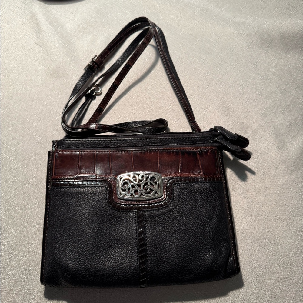 Brighton Black and Brown Crossbody Bag